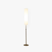 Eryn Minimalist Metal and Fabric Cylindrical White Floor Lamp - Neutral Decor