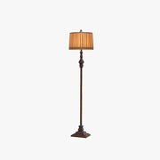 Eryn Vintage Resin/Fabric Standing Floor Lamp, Brown - Neutral Decor