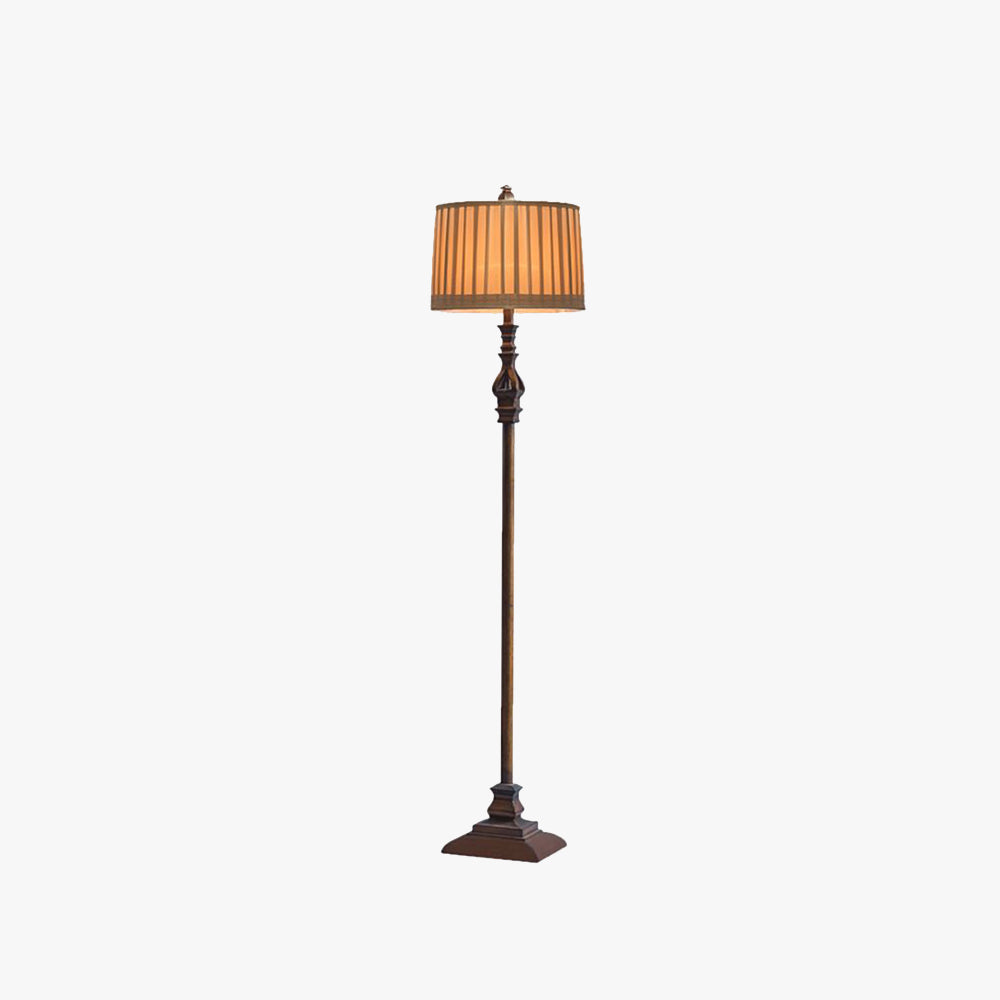Eryn Vintage Resin/Fabric Standing Floor Lamp, Brown - Neutral Decor