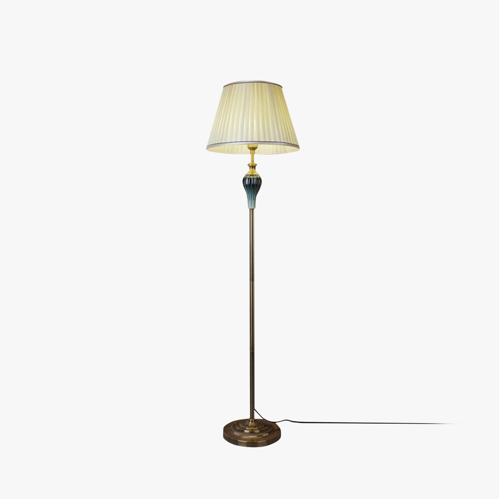 Eryn Antique Floor Lamp, Multi Colors, Metal/Fabric, Bedroom - Neutral Decor