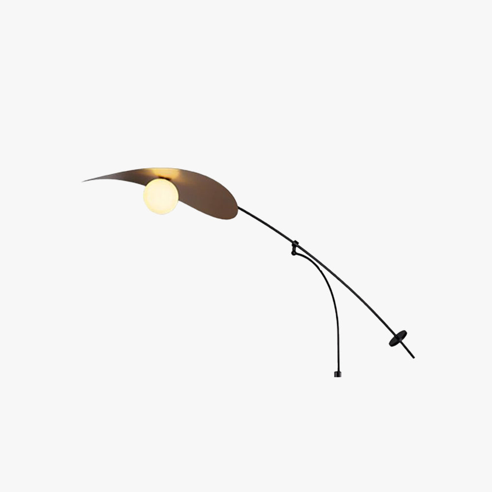 Arisha Arc Wall Lamp, Metal/Glass, Black/Gold, Bedroom - Neutral Decor
