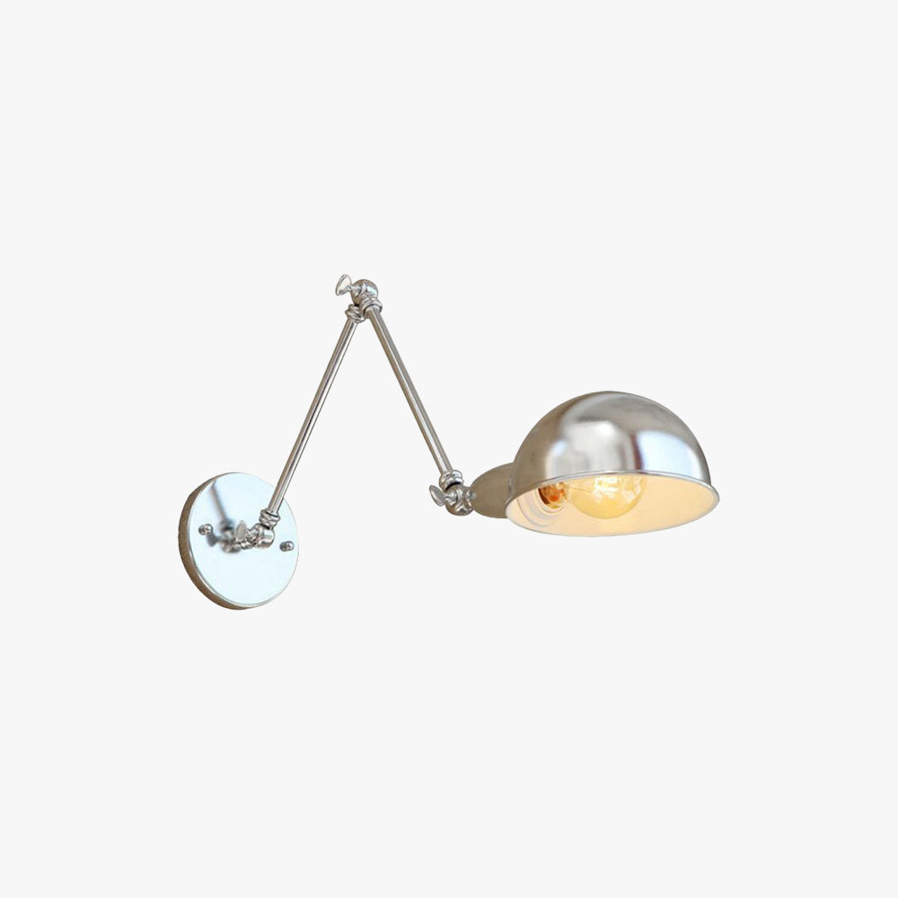 Epoch Wall Lamp Dome Minimalist, Adjustable Metal, Silver, Bedroom - Neutral Decor