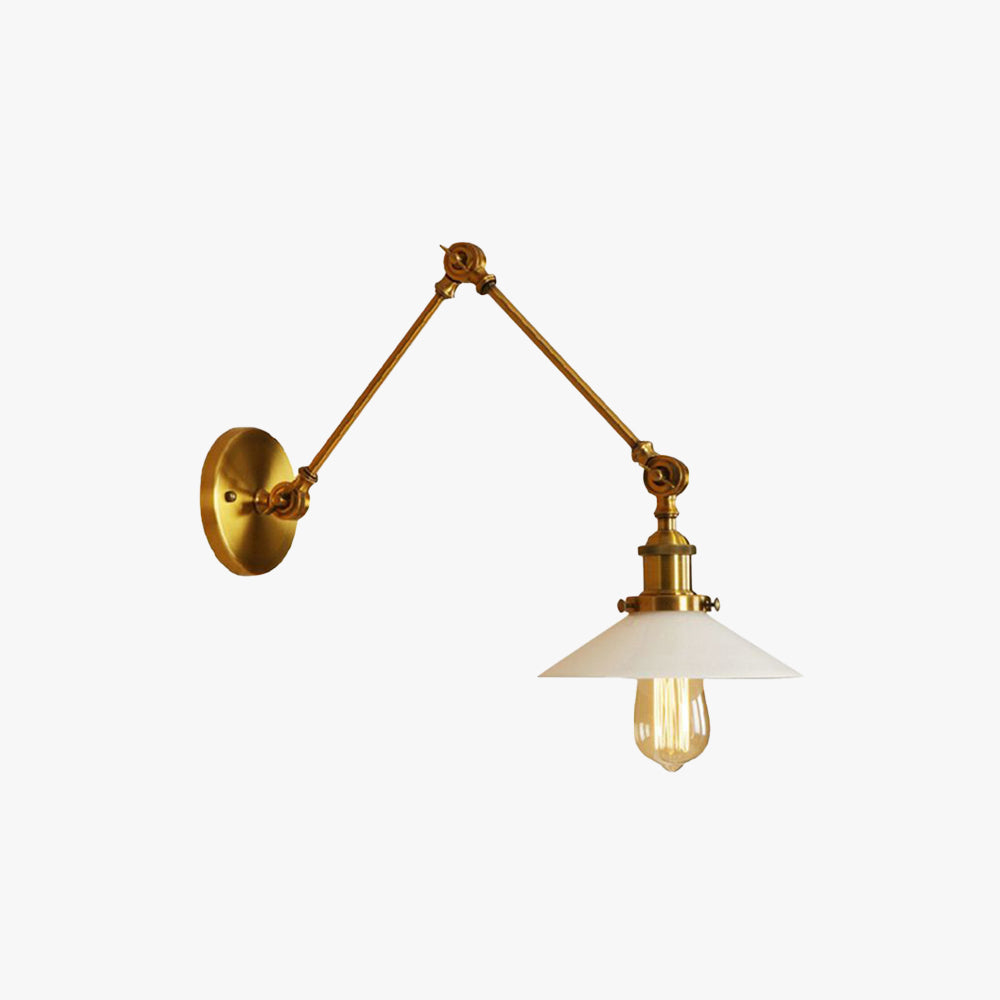 Silva Wall Lamp Retro Saucer Lampshade Metal Adjustable 2 Color, Bedroom - Neutral Decor