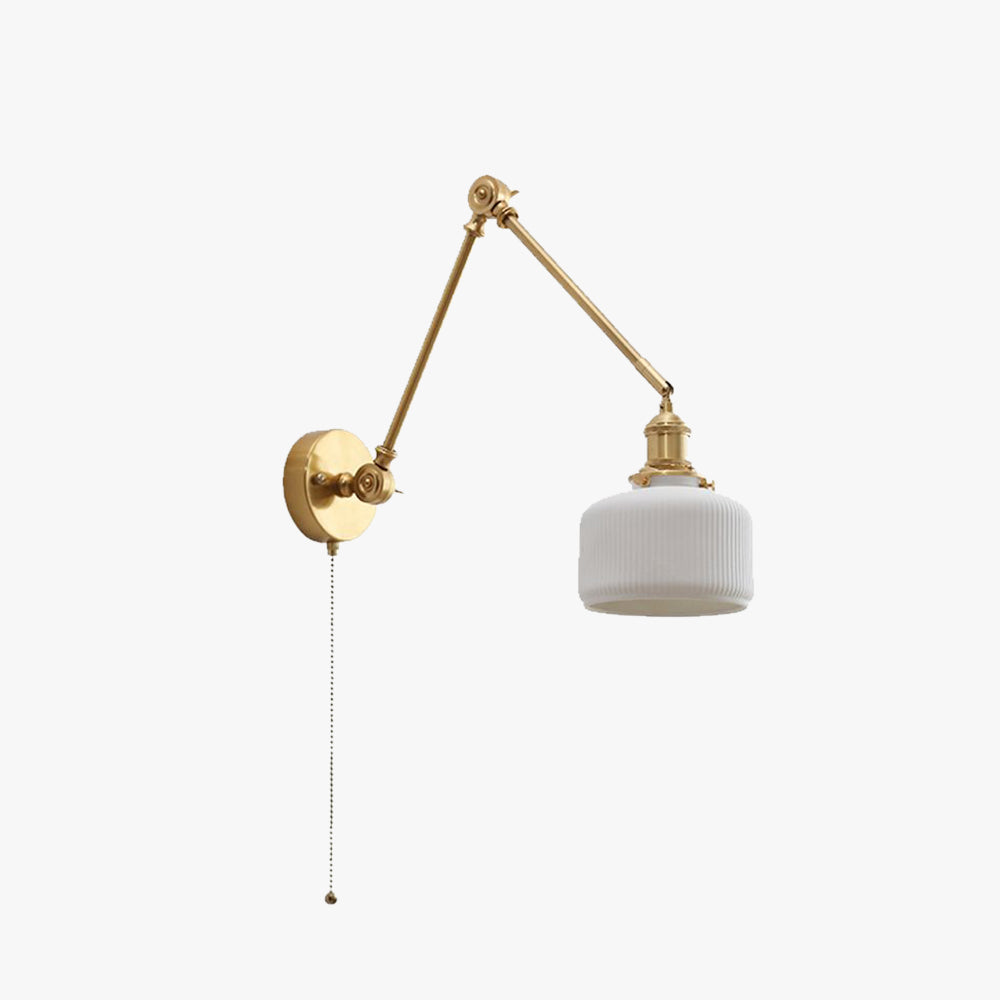 Arisha Wall Lamp Modern Drum Ceramics Metal Adjustable, White - Neutral Decor