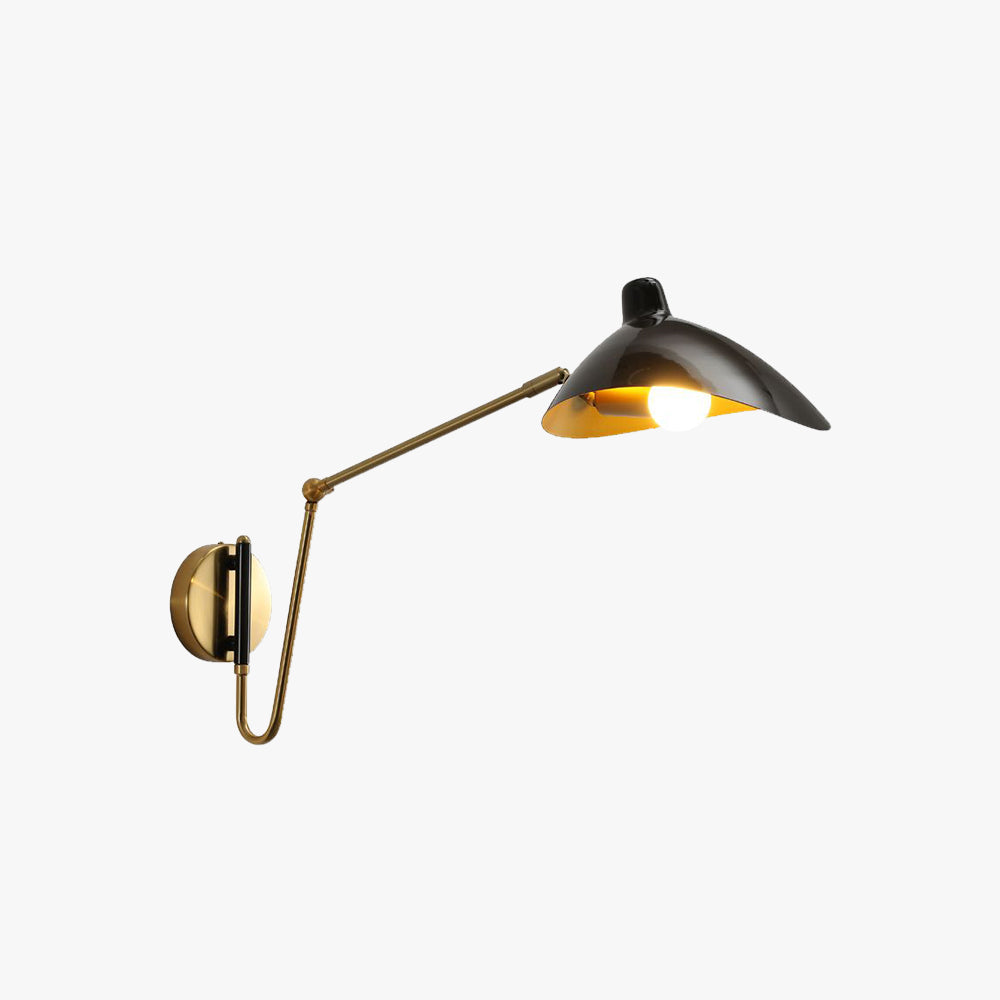 Epoch Industrial Swing Arm Vanity Wall Lamp, Black/Gold - Neutral Decor
