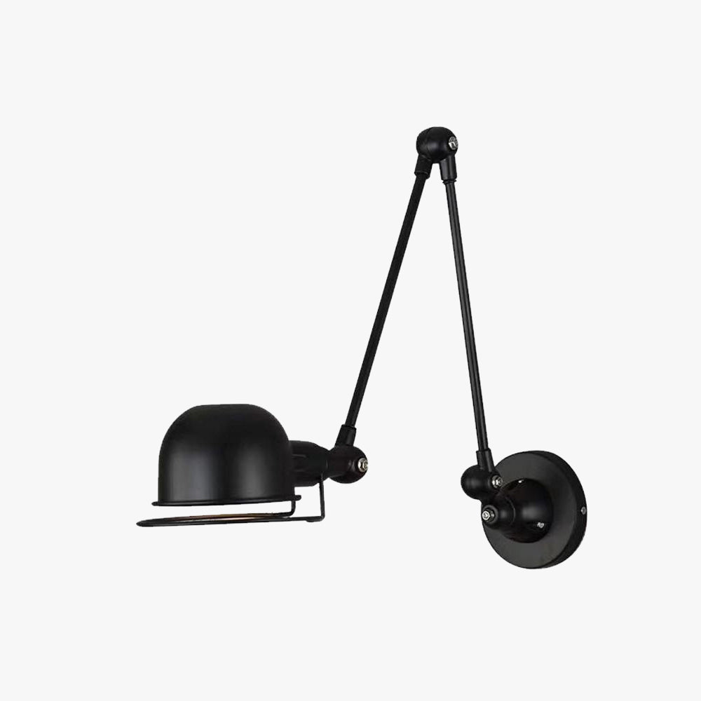 Epoch Wall Lamp Dome Modern, Metal Arm Adjustable, Black/White, Bedroom - Neutral Decor