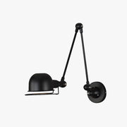 Epoch Wall Lamp Dome Modern, Metal Arm Adjustable, Black/White, Bedroom - Neutral Decor
