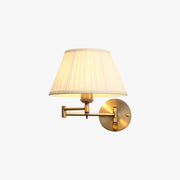 Arisha Wall Lamp Vintage, Pleated Fabric Adjustable, White/Beige, Bedroom - Neutral Decor