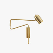 Aria Wall Lamp Modern, Metal Adjustable, Black/Gold, Study - Neutral Decor