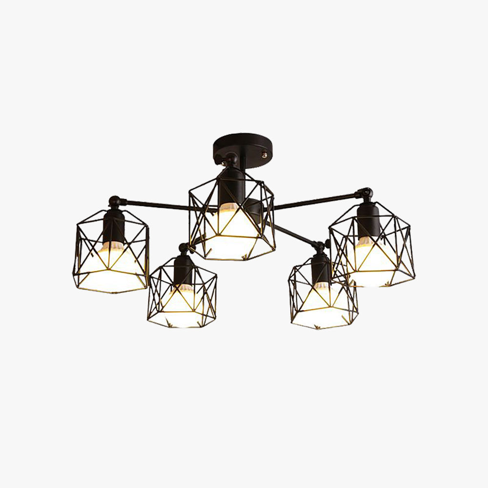 Arisha Black Semi-Flush Mount Ceiling Light - Neutral Decor