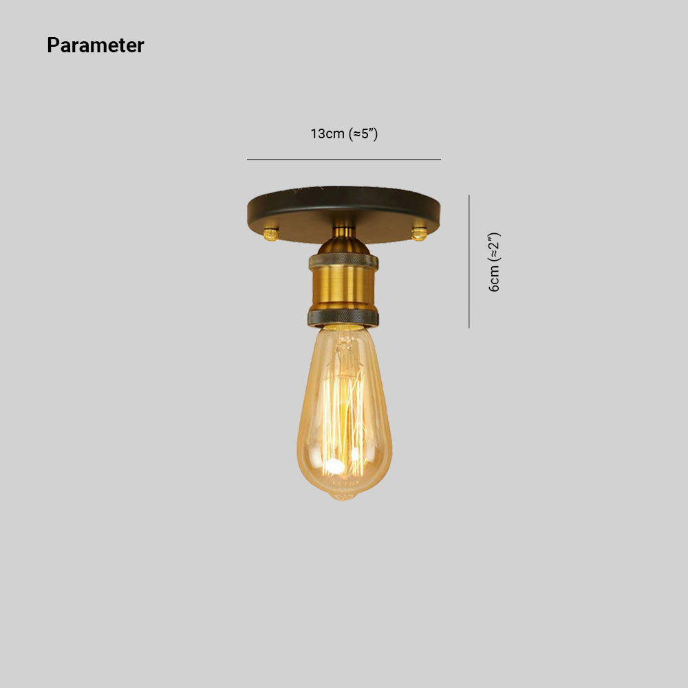 Silva Retro Vintage Bulb Semi-Flush Mount Ceiling Light - Neutral Decor