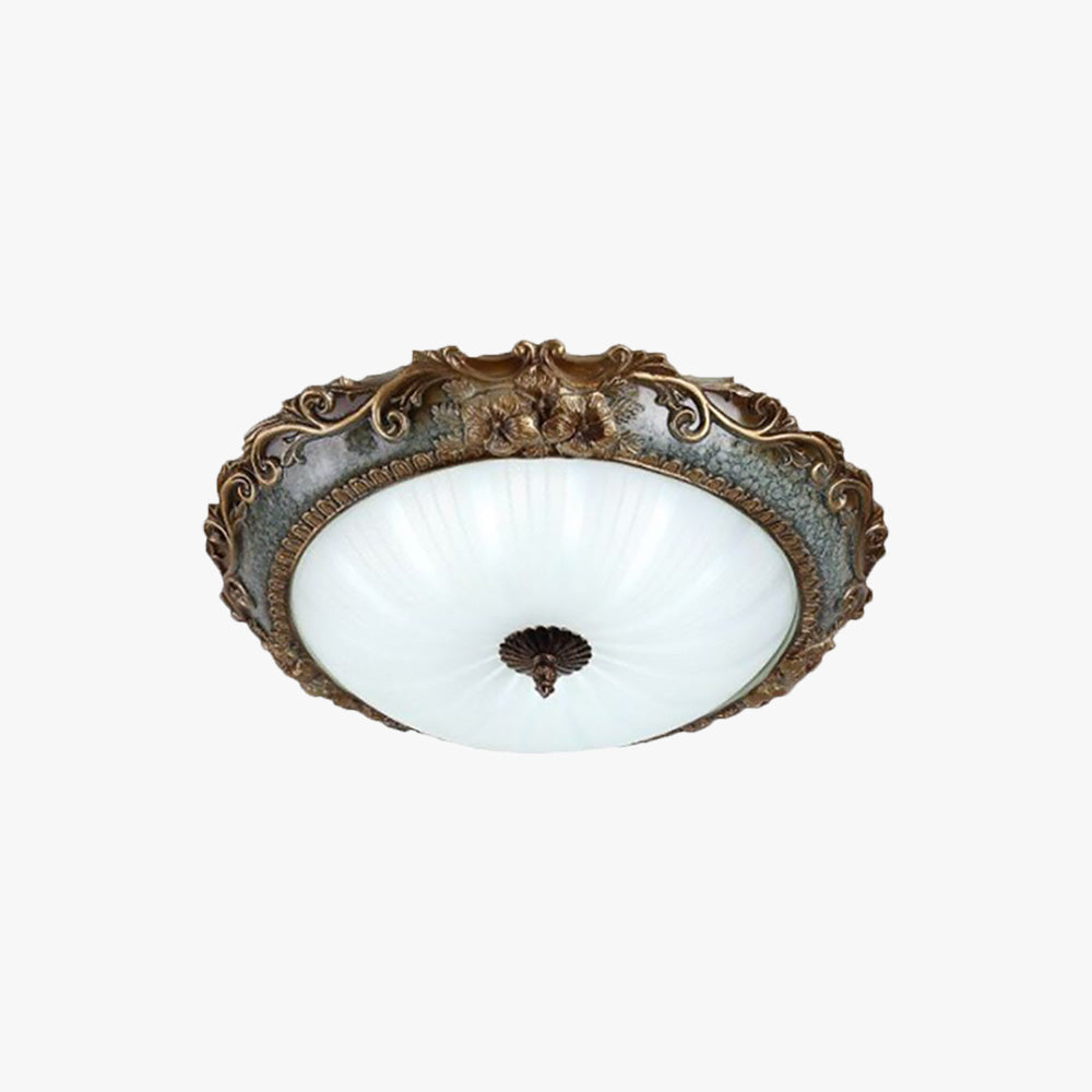 Tiffany Flush Mount Ceiling Light, Brass/Resin - Neutral Decor