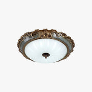 Tiffany Flush Mount Ceiling Light, Brass/Resin - Neutral Decor