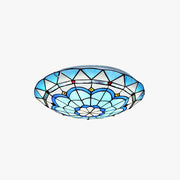 Tiffany Flush Mount Glass Colorful Ceiling Light, Bedroom - Neutral Decor