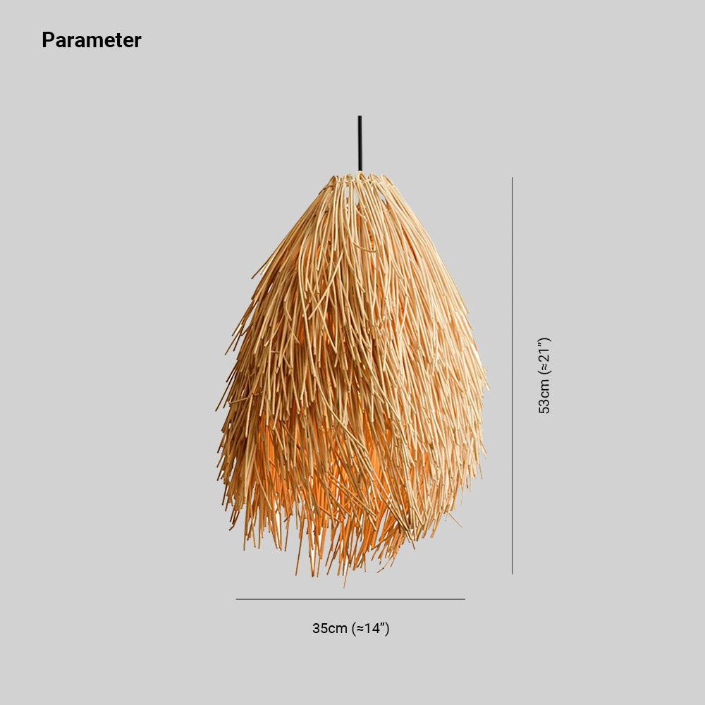 Muto Designer Handmade Weave Pendant Light, Rattan - Neutral Decor