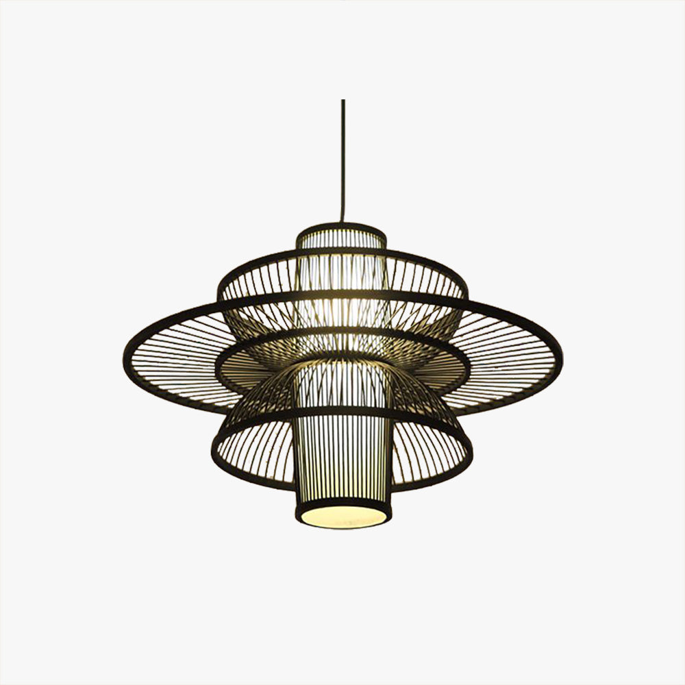 Muto Lotus-Shaped Rattan Pendant Light - Neutral Decor