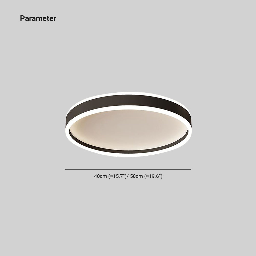 Arisha Modern Round Led Metal Flush Mount Ceiling Light, White/Black - Neutral Decor