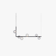 Valentina Minimalist Linear Pendant Light, Black & Gold, 6/8 Heads - Neutral Decor