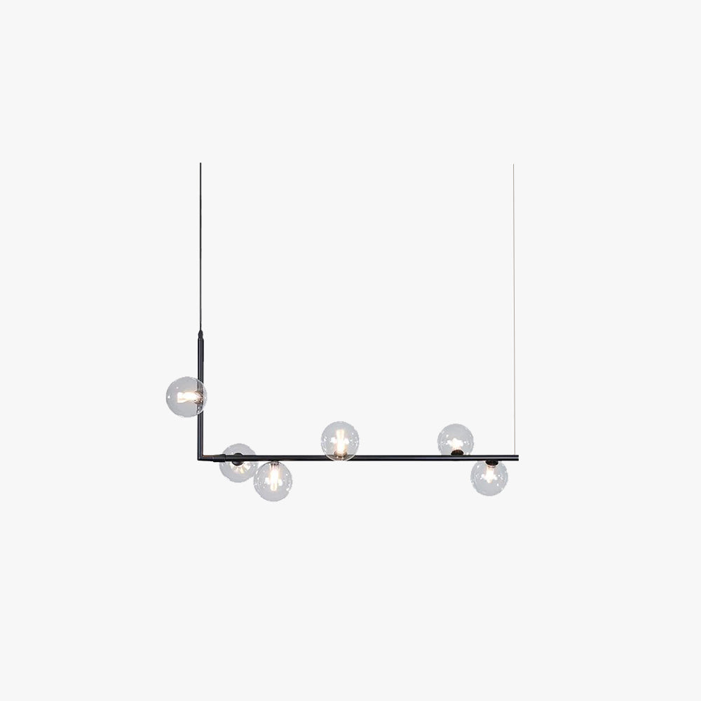 Valentina Minimalist Linear Pendant Light, Black & Gold, 6/8 Heads - Neutral Decor