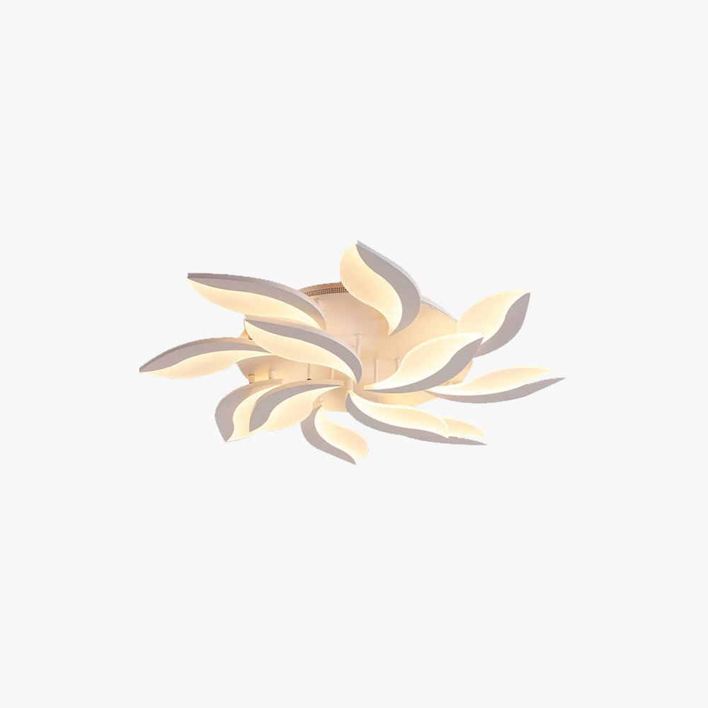 Arisha Minimalist Art Deco Flower Flush Mount Ceiling Light, White, Living Room - Neutral Decor