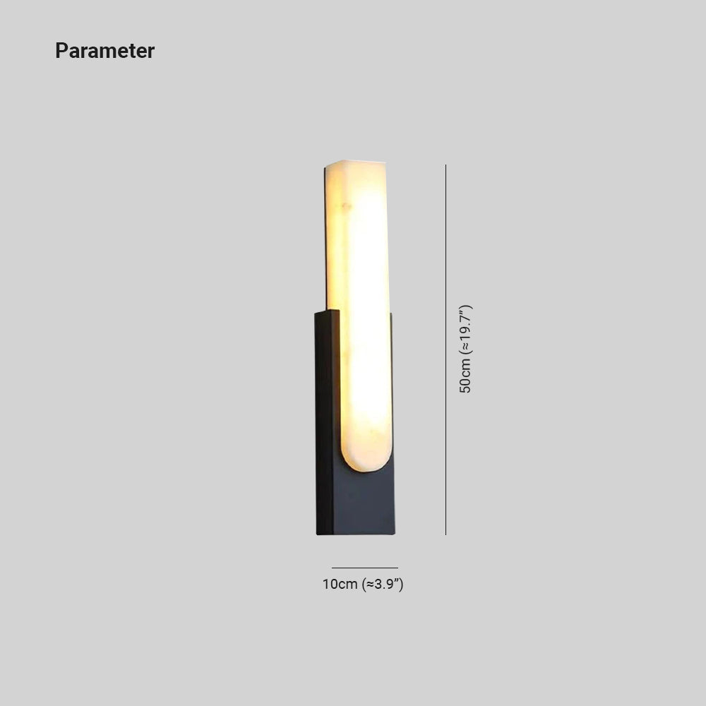 Arisha Modern Rectangular Stone Metal Wall Lamp - Neutral Decor