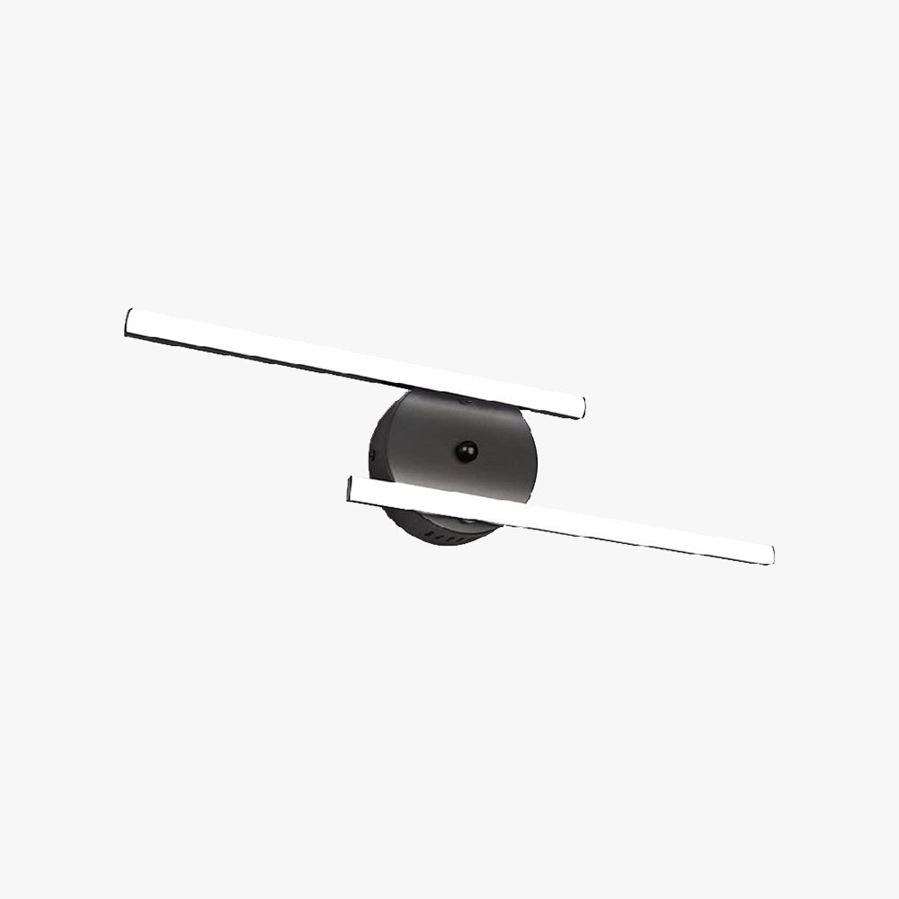 Arisha Modern Bi-Linear LED Vanity Wall Lamp, Black/Silver - Neutral Decor
