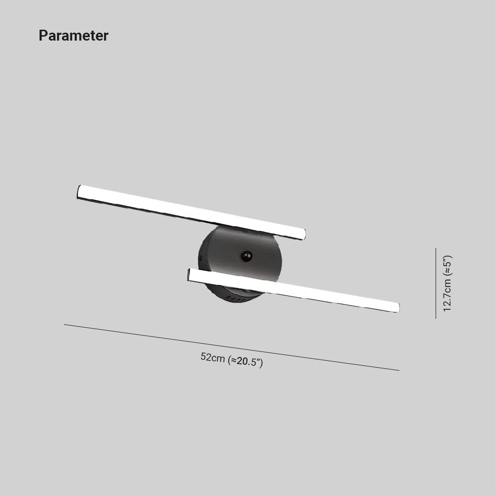 Arisha Modern Bi-Linear LED Vanity Wall Lamp, Black/Silver - Neutral Decor