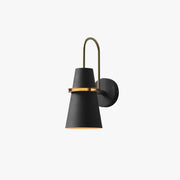Valentina Modern Cone Metal Wall Lamp, Black/White/Blue - Neutral Decor