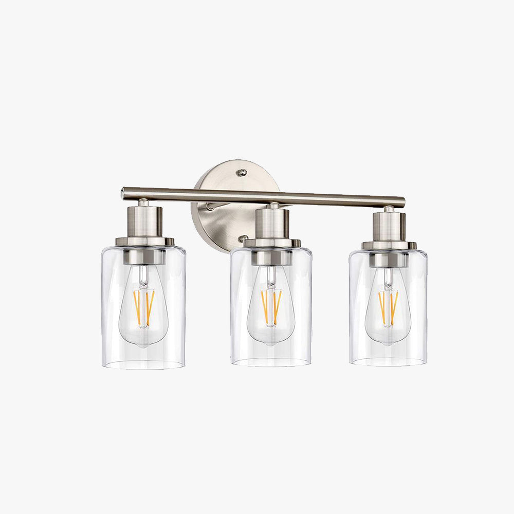 Silva Modern Cylindrical Metal&Glass Wall Lamp In Living Room, Nickel - Neutral Decor
