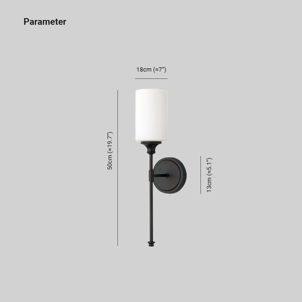 Tiffany Nordic Vanity Metal Glass Minimalism Wall Lamp, Black/Silver - Neutral Decor