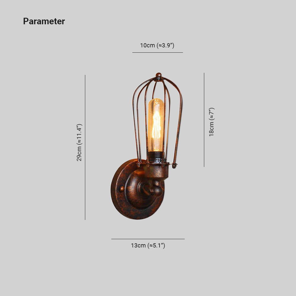 Silva Vintage Iron Wall Lamp, Black/Rust/Bronze/Gold/Silver - Neutral Decor