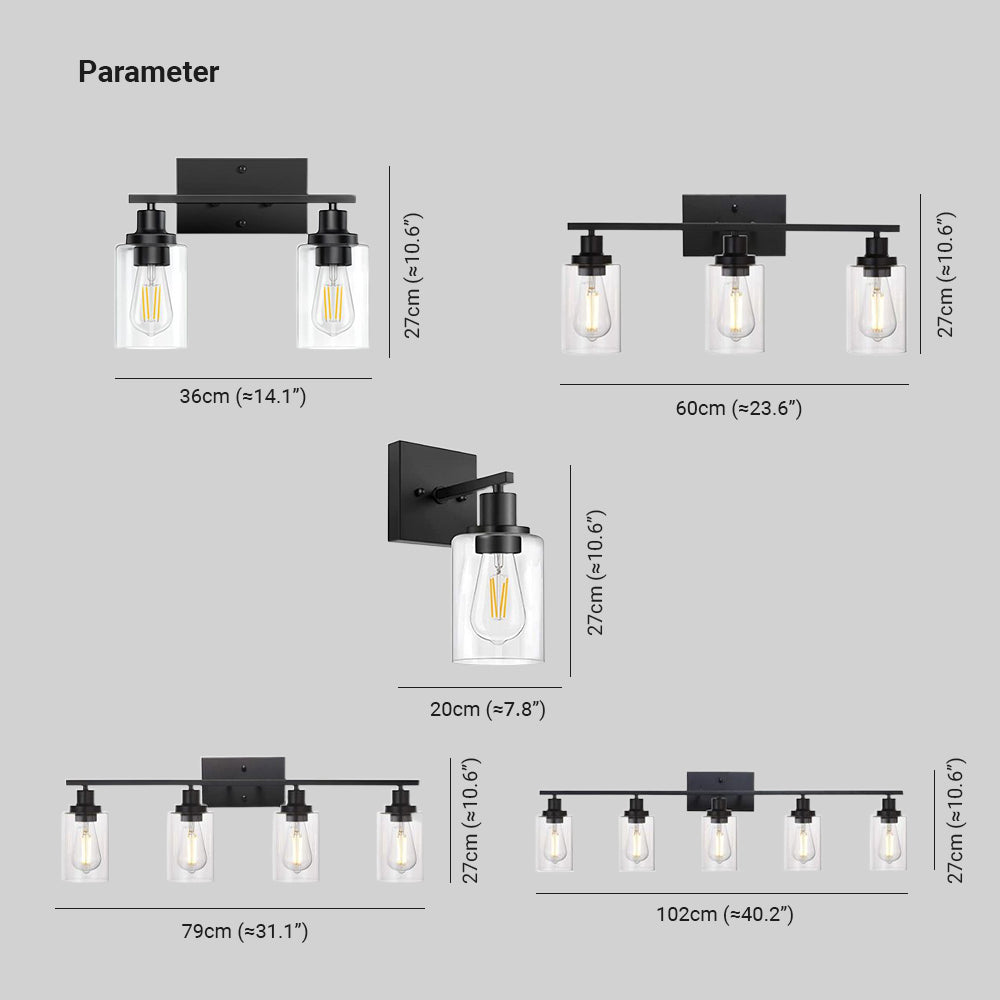 Silva Modern Mirror Front Black Vanity Wall Lamp, Metal/Glass - Neutral Decor