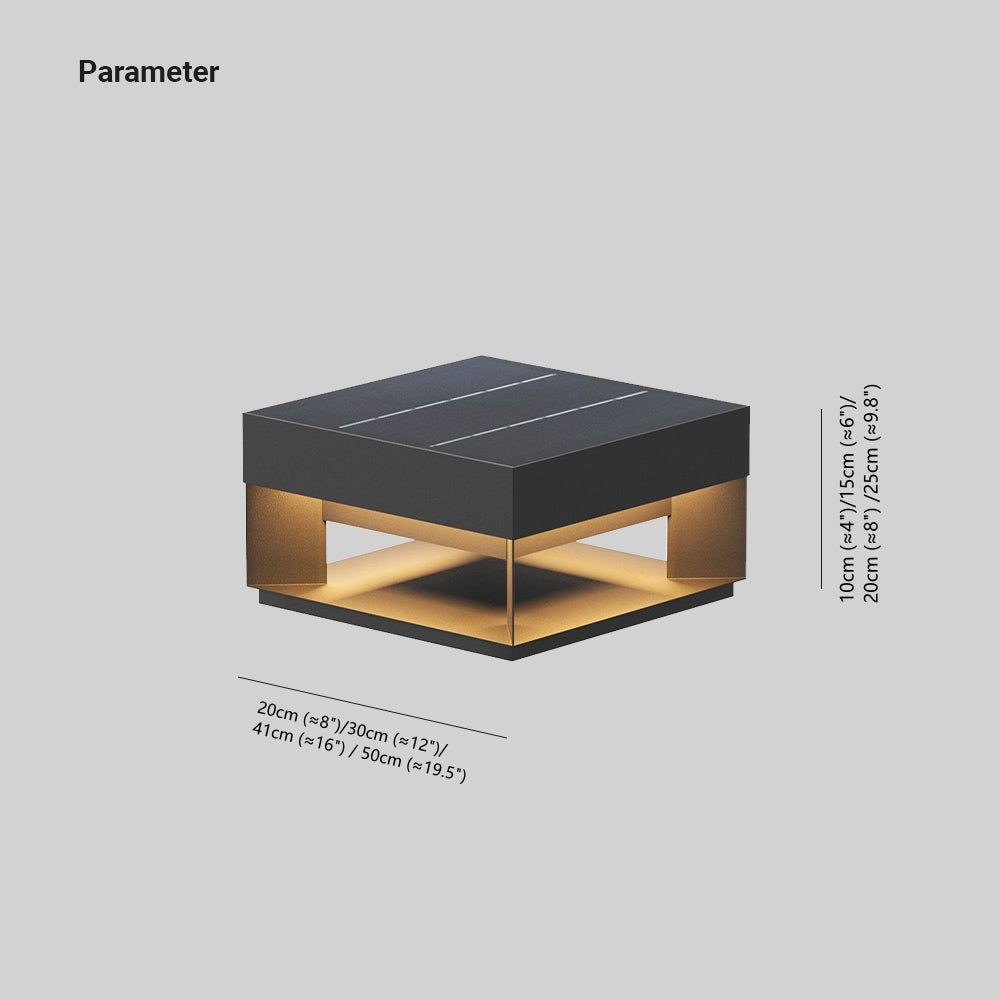Ray Post Modern Solar Square Metal LED Outdoor Light - Neutral Decor