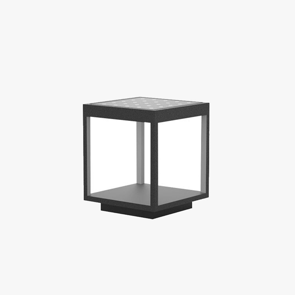 Ray Modern Rectangular Metal LED Outdoor Light Post - Neutral Decor