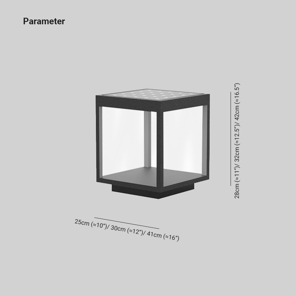 Ray Modern Rectangular Metal LED Outdoor Light Post - Neutral Decor