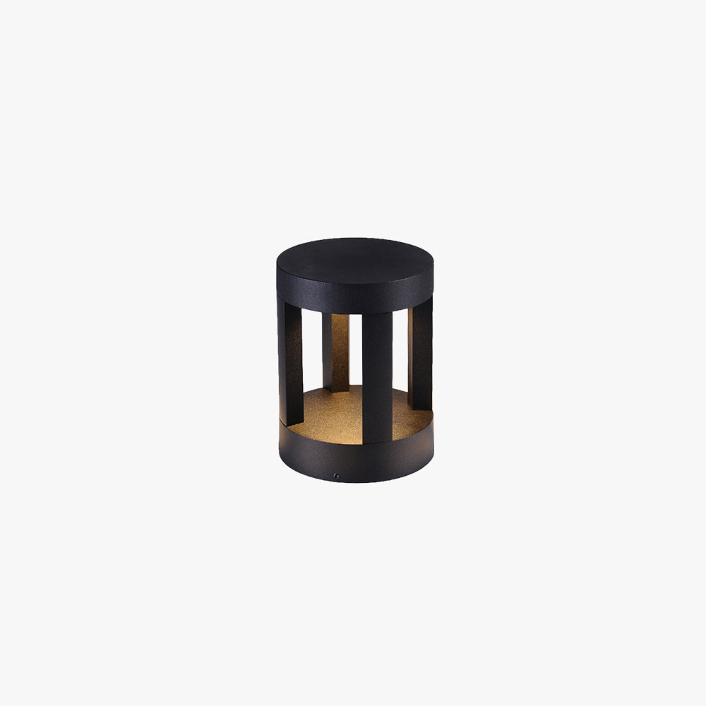 Ray Minimalist Cylindrical Hollow Solar Outdoor Path Light, Black
