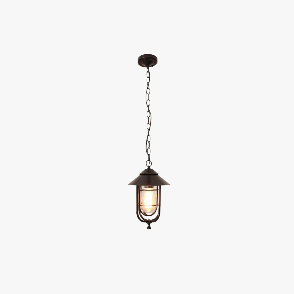 Ray Retro Lantern Metal Pendant Light, Black/Bronze - Neutral Decor
