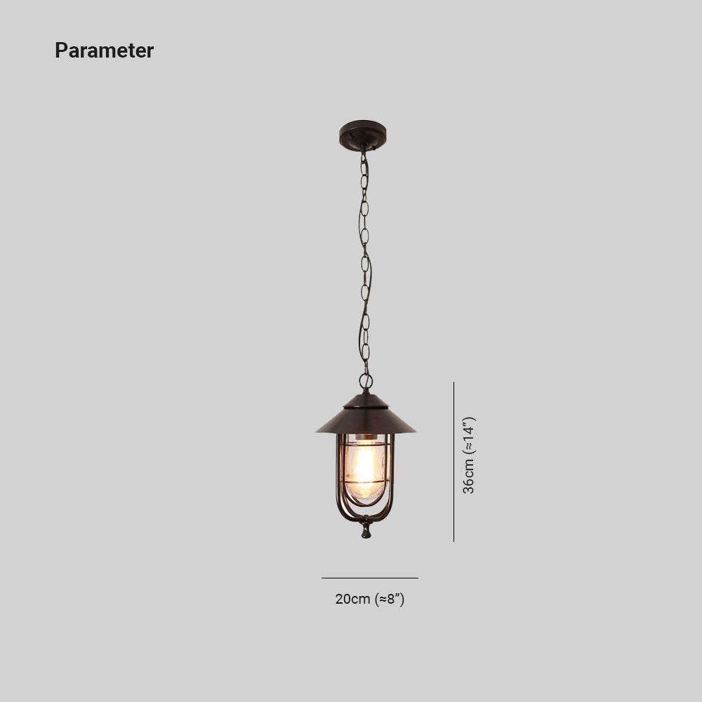 Ray Retro Lantern Metal Pendant Light, Black/Bronze - Neutral Decor