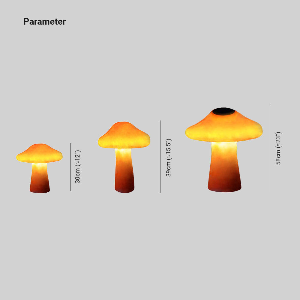 Ray Mushroom Outdoor Ground Light, Hardwired/Solar, Orange - Neutral Decor