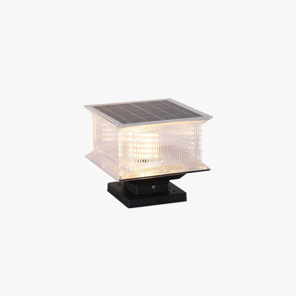 Ray Contemporary LED Rectangular Metal Acrylic Outdoor Lamp, Black - Neutral Decor