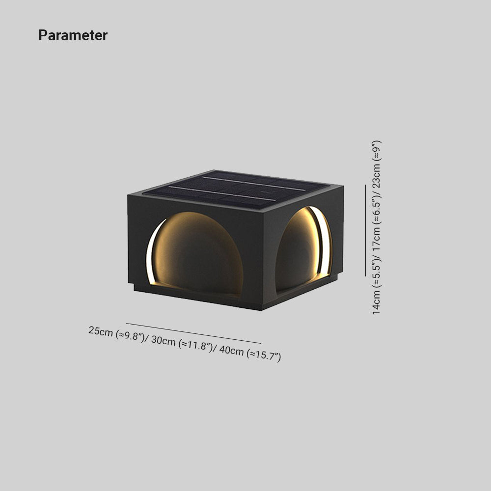 Ray Modern Rectangular Metal Outdoor Lamps Post, Black - Neutral Decor