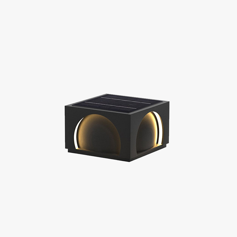 Ray Modern Rectangular Metal Outdoor Lamps Post, Black - Neutral Decor