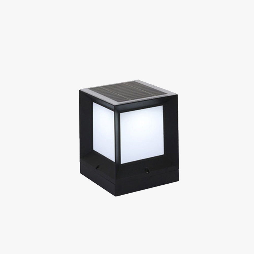 Ray Modern Simple Rectangle Metal Outdoor Floor Lamp, Black - Neutral Decor