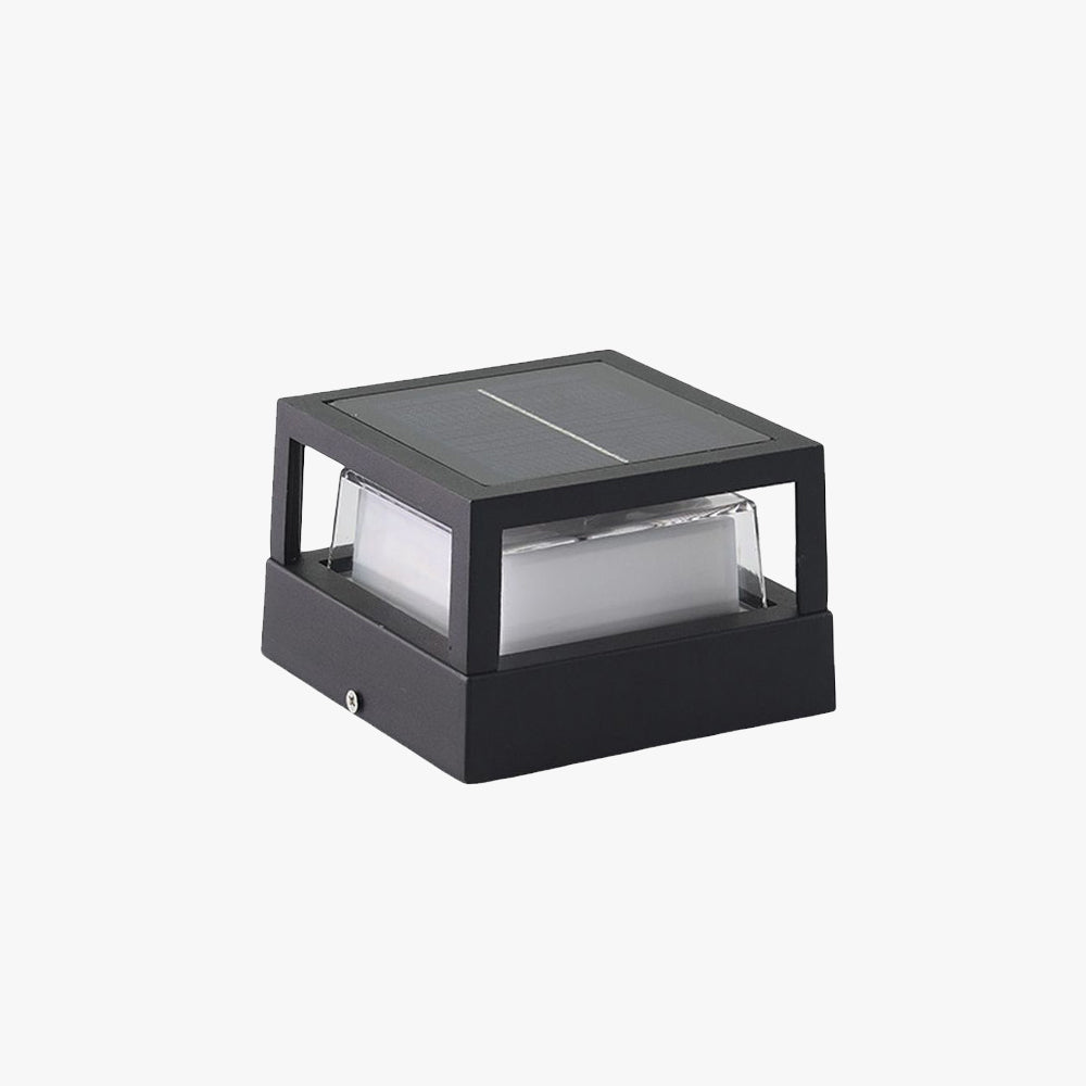 Ray Modern Cube/Cylinder Metal Lamp Outdoor, Black - Neutral Decor