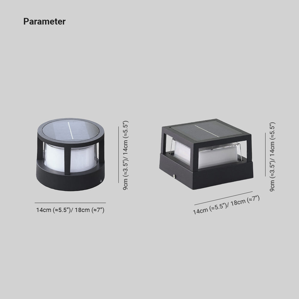Ray Modern Cube/Cylinder Metal Lamp Outdoor, Black - Neutral Decor