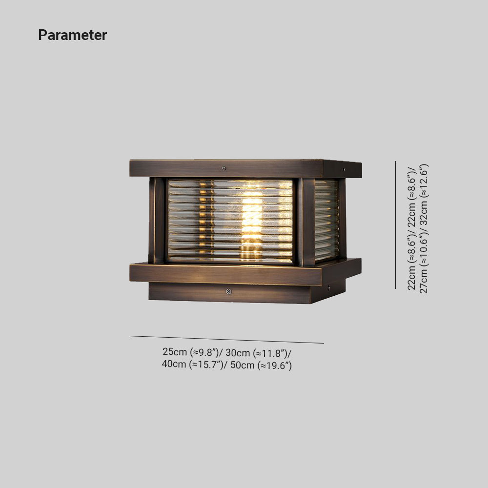 Ray Modern Rectangular Metal Outdoor Solar Lamp, Black/ Brass/Bronze - Neutral Decor
