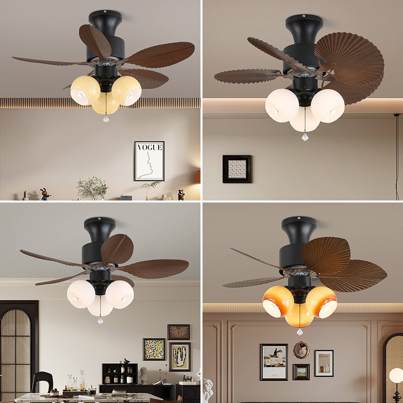 Liora Tropical Glass Ceiling Fan Light-Neutral Decor