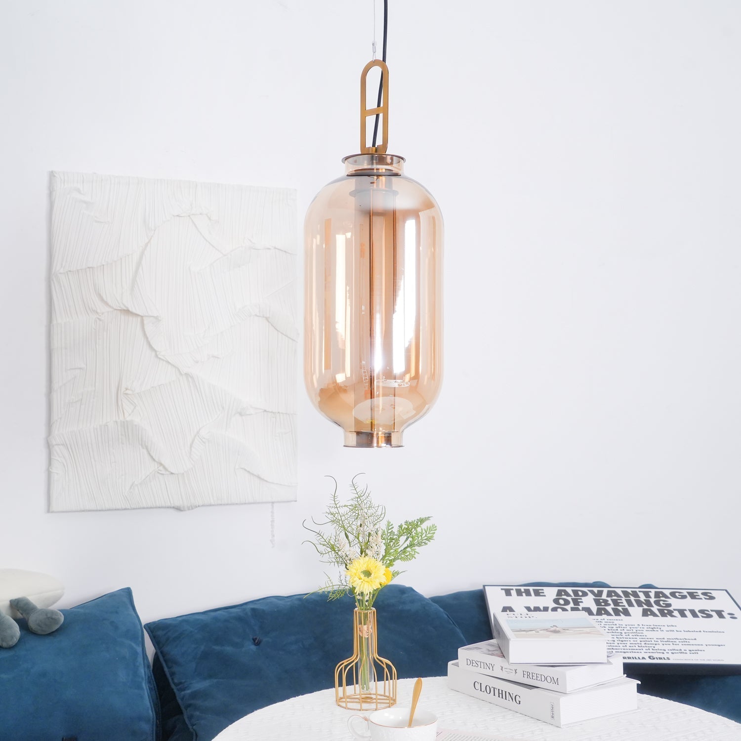 Uphaos Modern Minimalist Family Glass Pendant Light-Neutral Decor