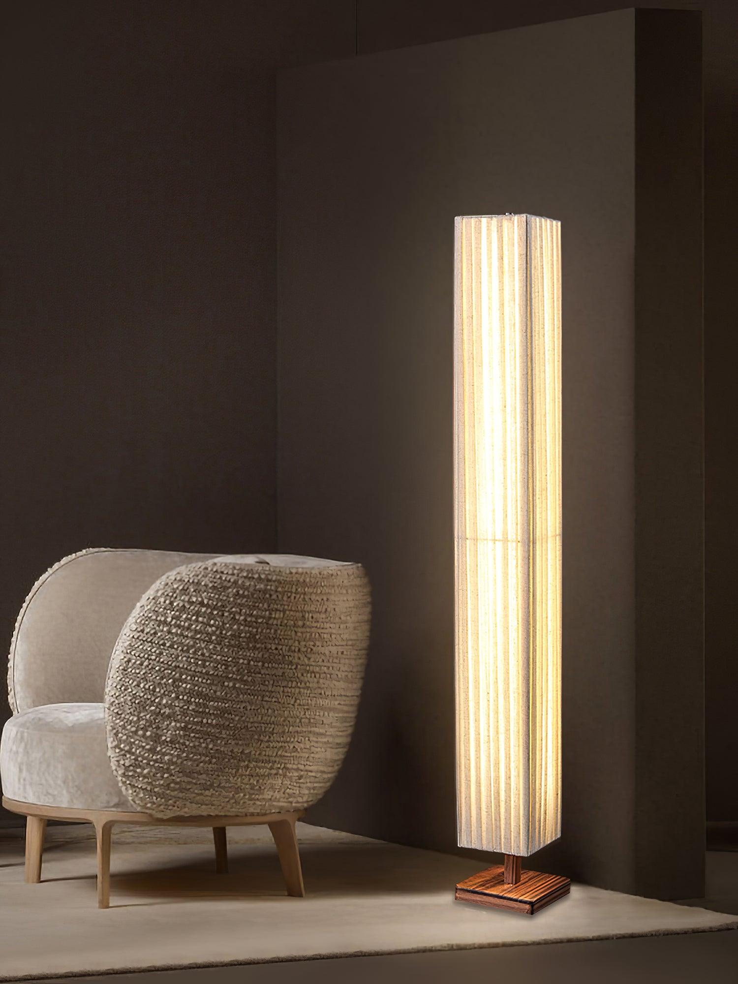 Vesolyre Japandi Fabric Floor Lamp-Neutral Decor