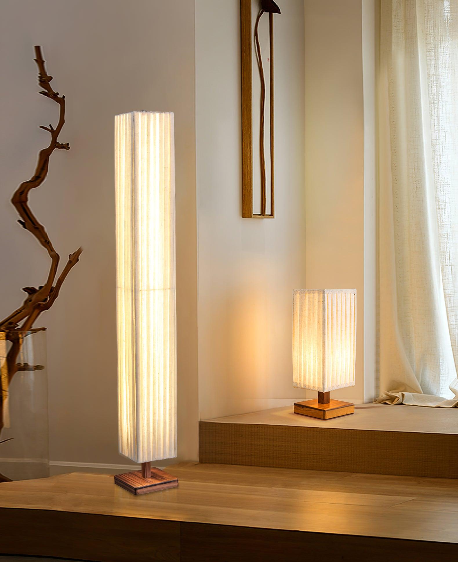Vesolyre Japandi Fabric Floor Lamp-Neutral Decor